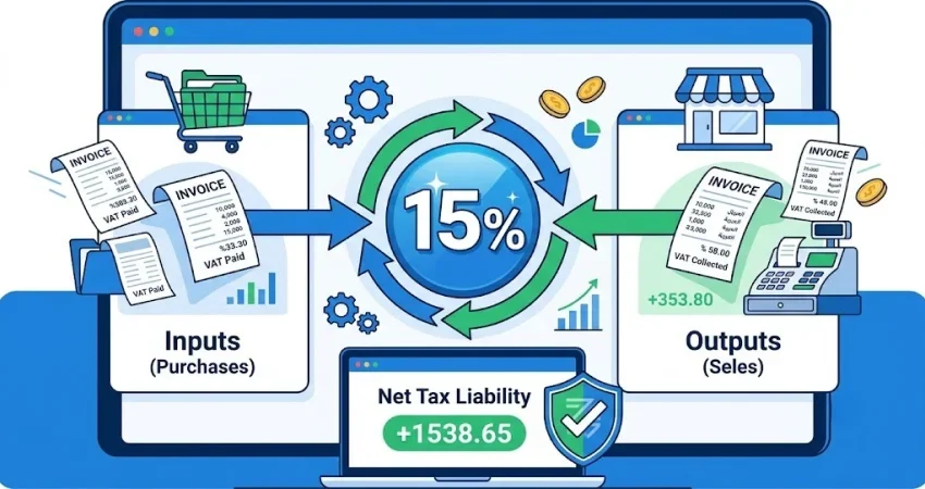 ضريبة المدخلات وضريبة المخرجات وخصم المدخلات